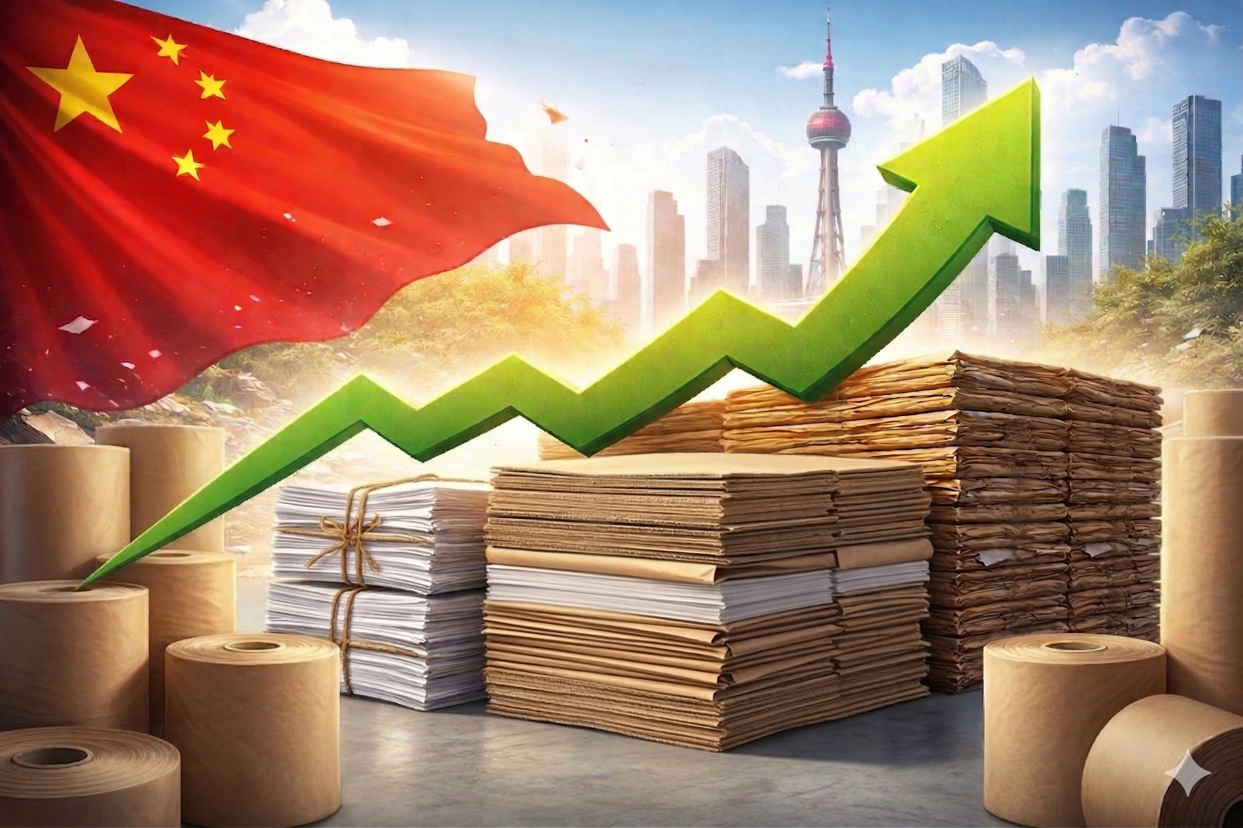 Цены на макулатуру и тарные картоны в Китае возвращаются к восходящему тренду